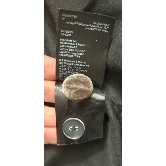 H&M Brown Velvet Single Breasted Blazer Jacket Old Money Dark Academia Womens 4 - Picture 7 of 9